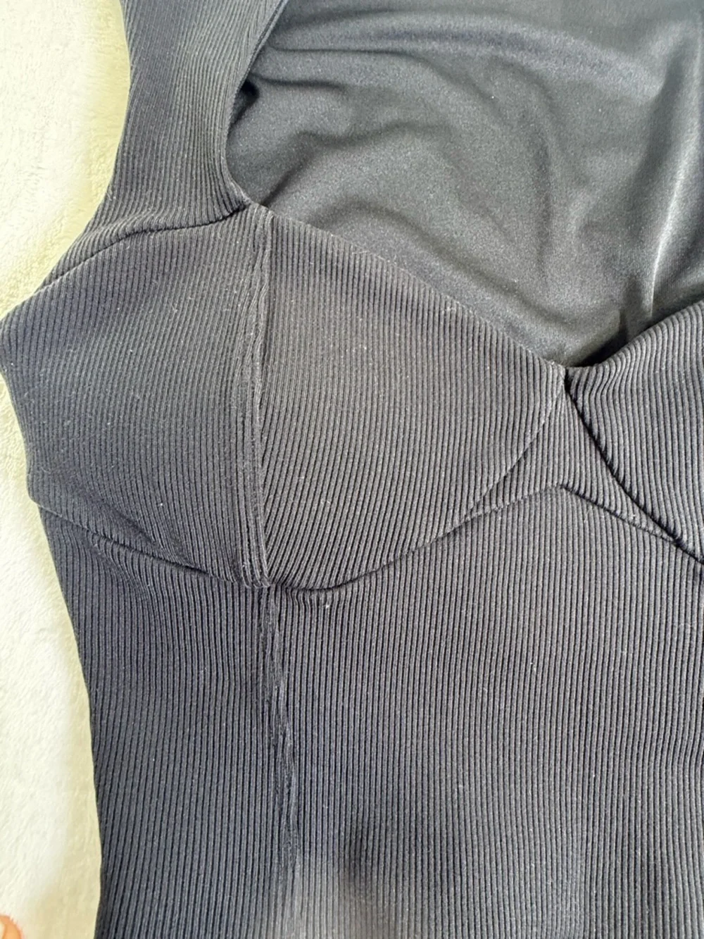 ALO Yoga Black Ribbed Sweetheart lined with bra Performance Tank Top Size‎ S